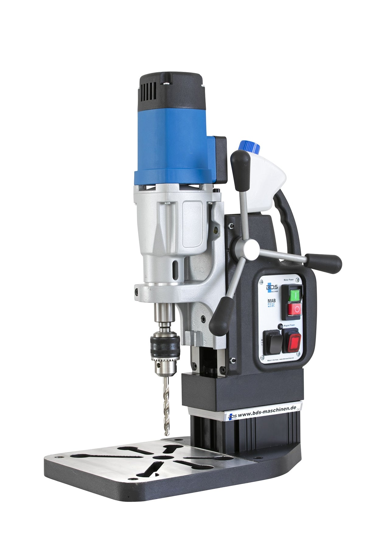 BDS MobilCLAMP ZMC 200 with magnetic drill, side view