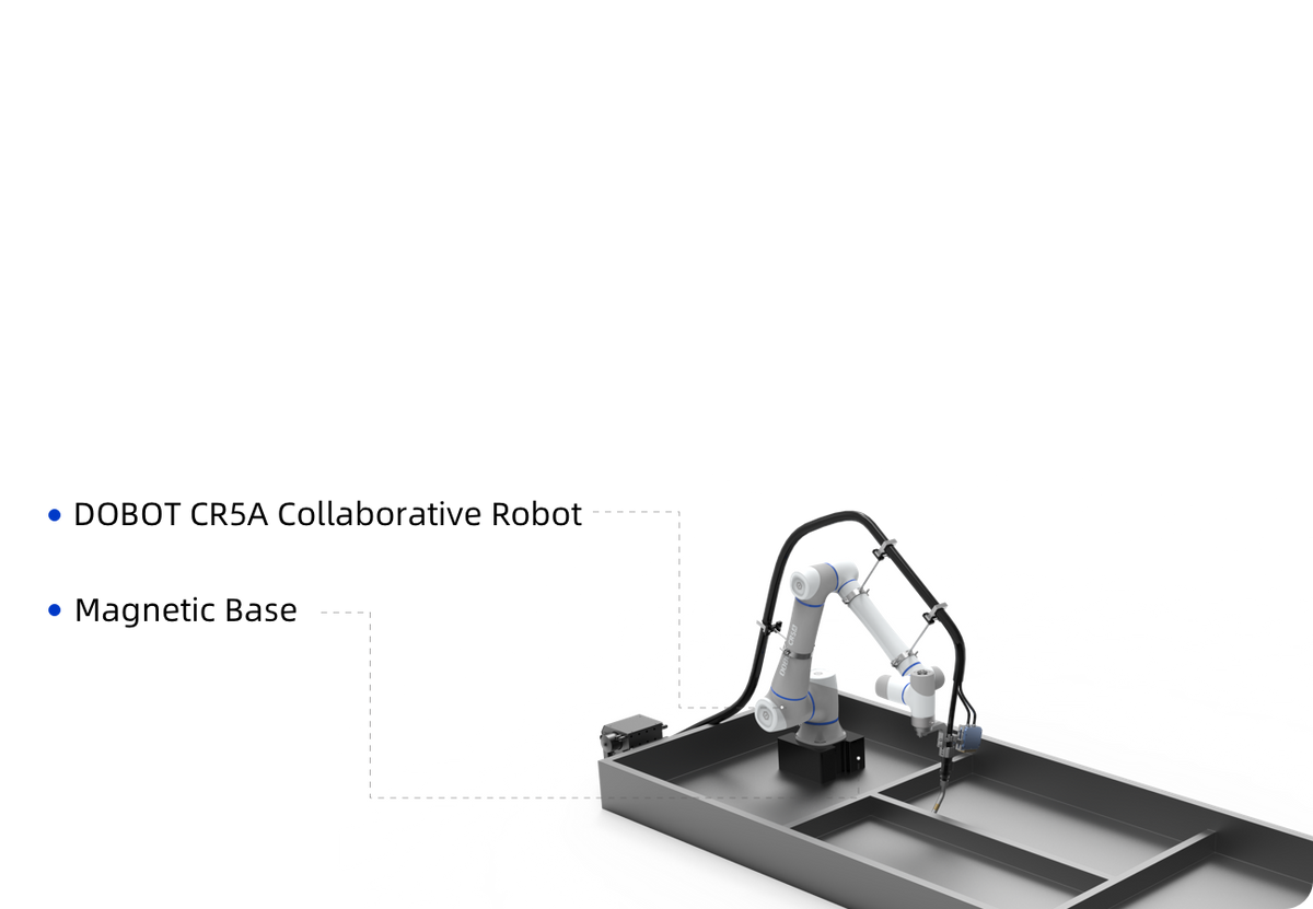 Dobot Mobile Magnetic Welding Solution – CR5A cobot on a magnetic base