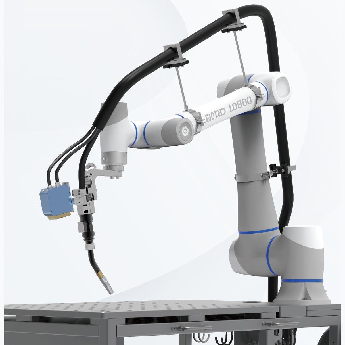 Dobot All-in-One Cobot Welding Solution: CR10A cobot on the mobile welding platform