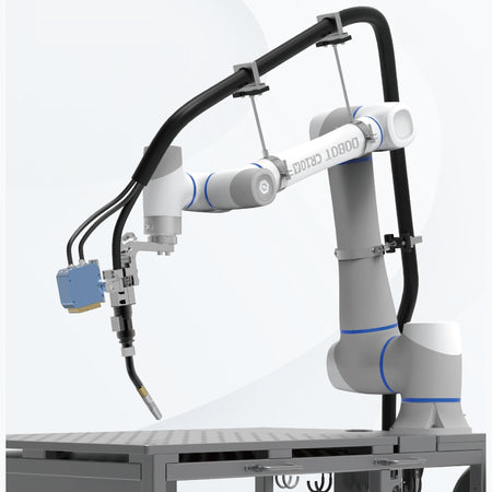 Dobot All-in-One Cobot Welding Solution: CR10A cobot on the mobile welding platform