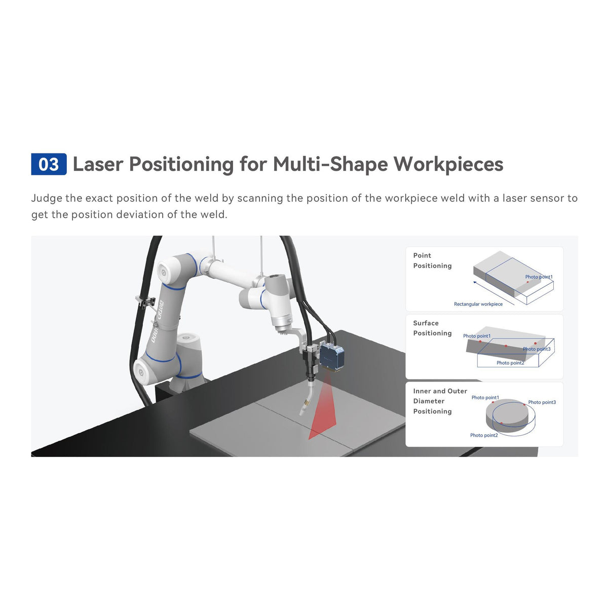 Dobot cobot welding laser positioning and laser seam tracking