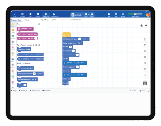 Dobot Welding Process Package step 3 – blocky programming