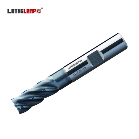 LATHELAND® chip-breaker end mill 2×D, 5 flutes, Weldon shank, AlCrN coated