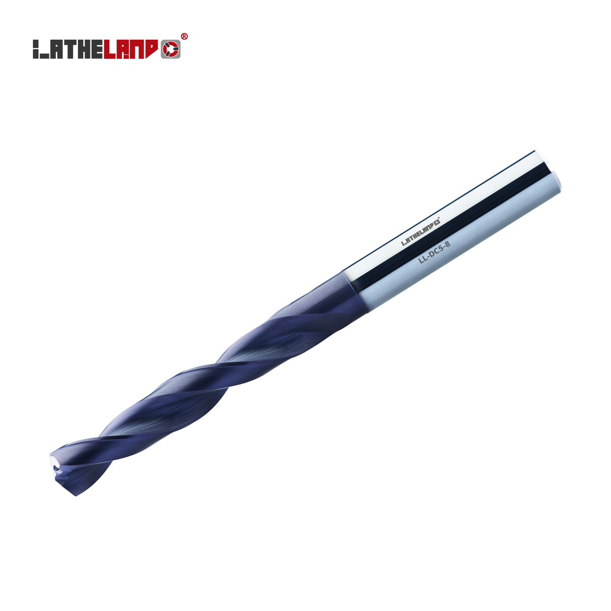 LATHELAND® solid carbide coolant-through drill 5×D, DIN 6537L, 140° point, TiAlN coated