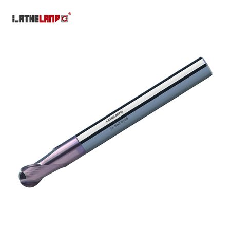 LATHELAND® hard-milling ball nose end mill, 2 flutes, AlTiSiN coated