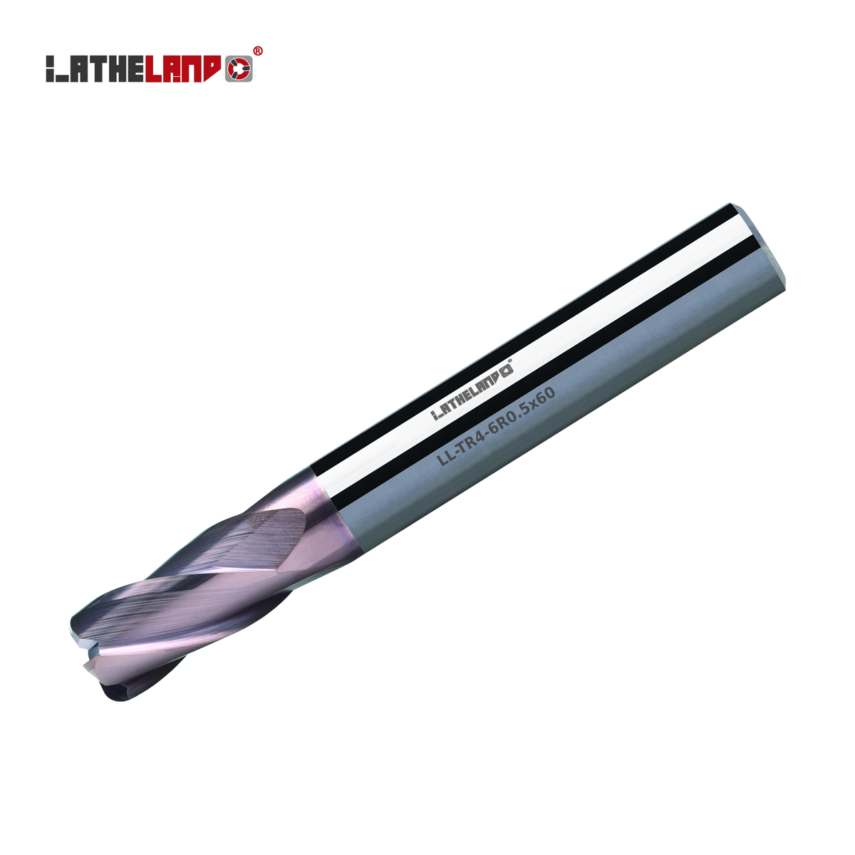 LATHELAND® hard-milling torus end mill, 4 flutes, AlTiSiN coated