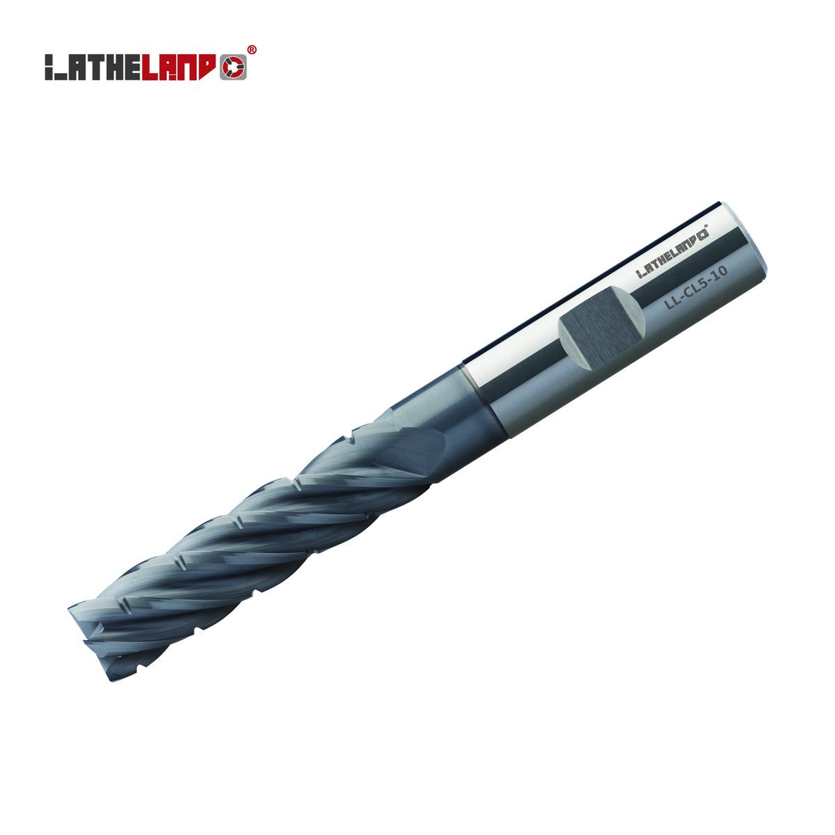 LATHELAND® long chip-breaker end mill 4×D, 5 flutes, Weldon shank, AlCrN coated