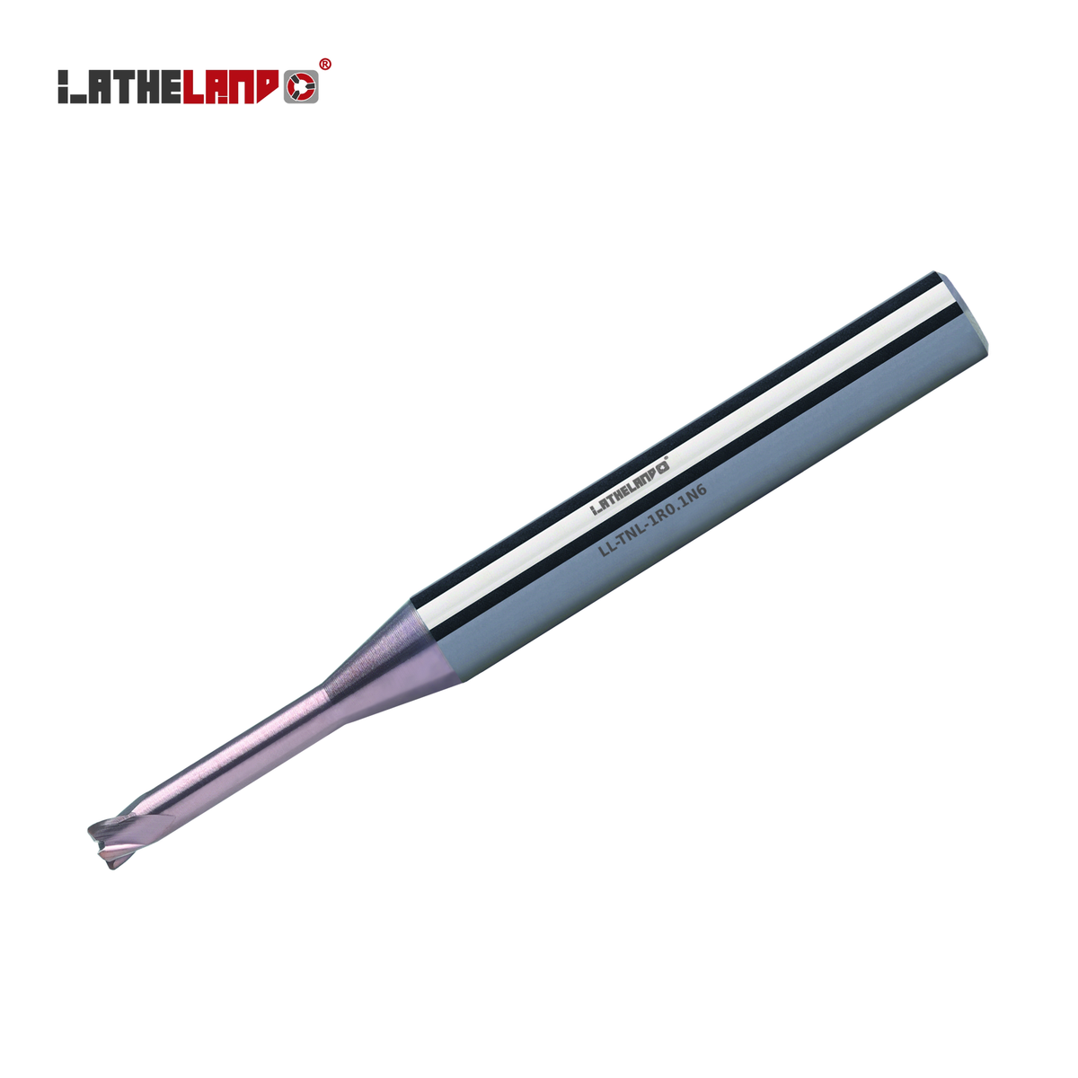 LATHELAND® miniature hard-milling torus end mill with long neck, 4 flutes, AlTiSiN coated