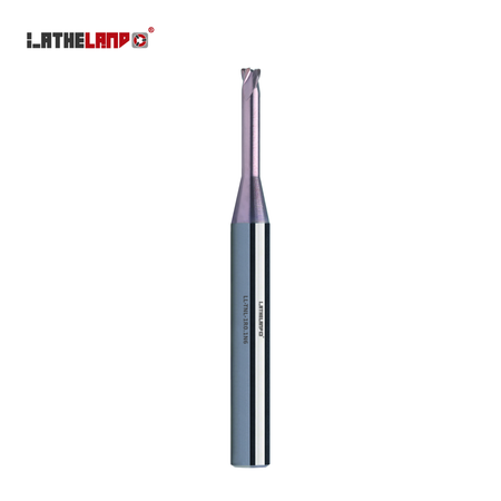 LATHELAND® miniature hard-milling torus end mill with long neck, 4 flutes, AlTiSiN coated – vertical view