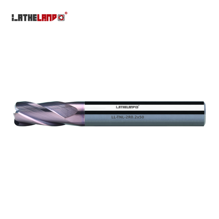 LATHELAND® miniature hard-milling torus end mill, stub length, 4 flutes, AlTiSiN coated – side view