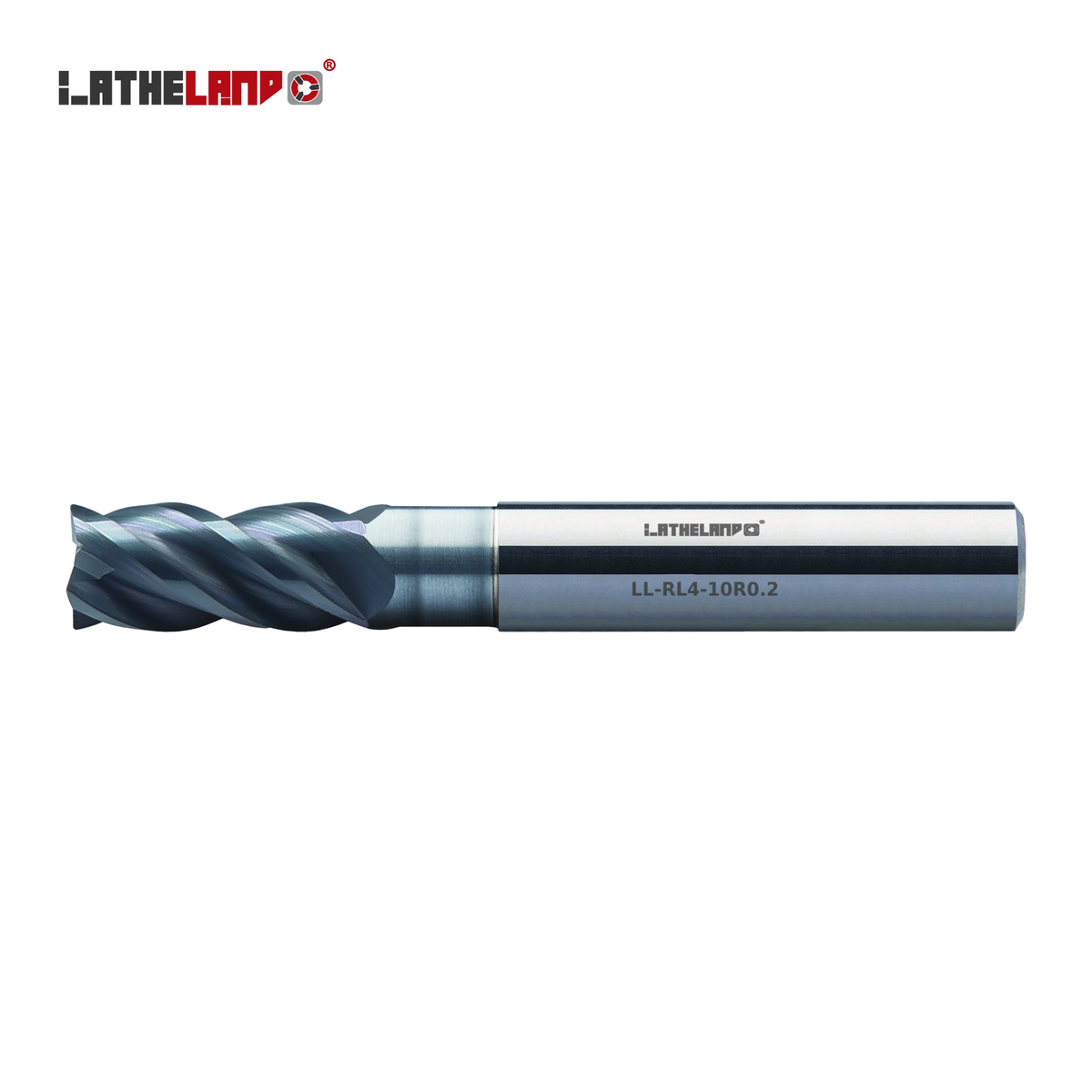 LATHELAND® R-like micro-corner end mill with recess, 4 flutes, AlCrN coated – side view
