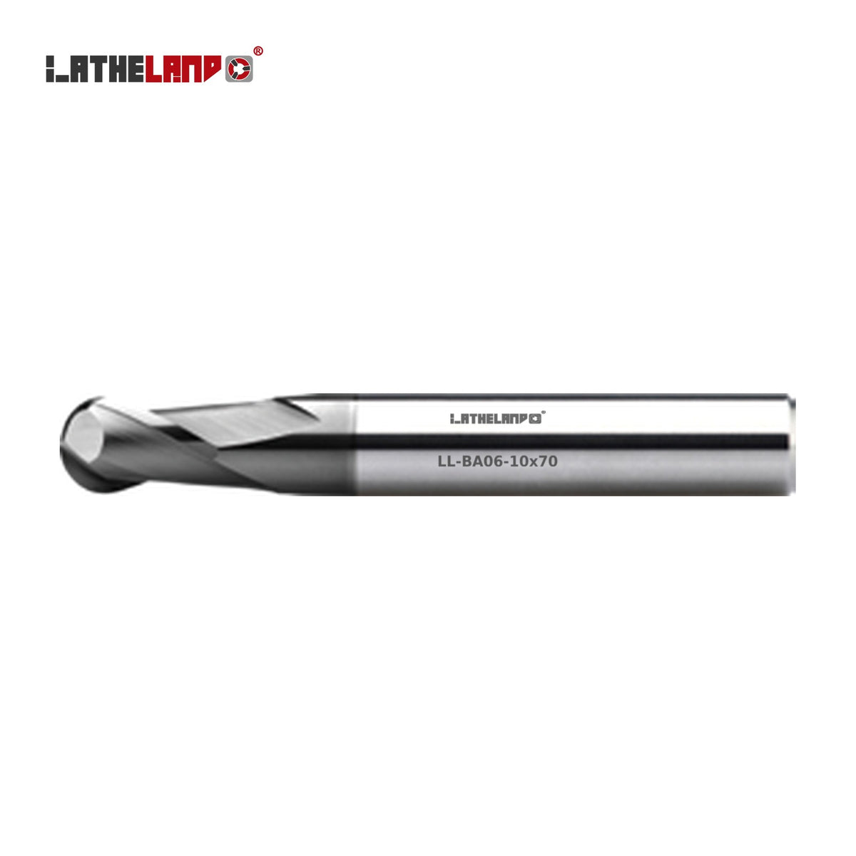 LATHELAND® Ball Nose Cutter, with neck recess, 36–50 HRC, 2 Flutes – BA06
