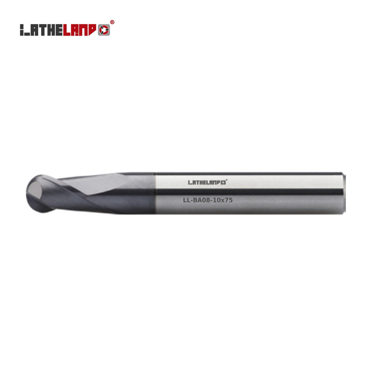 LATHELAND® Long Ball Nose Cutter, 36–50 HRC, 2 Flutes, AlTiN – BA08
