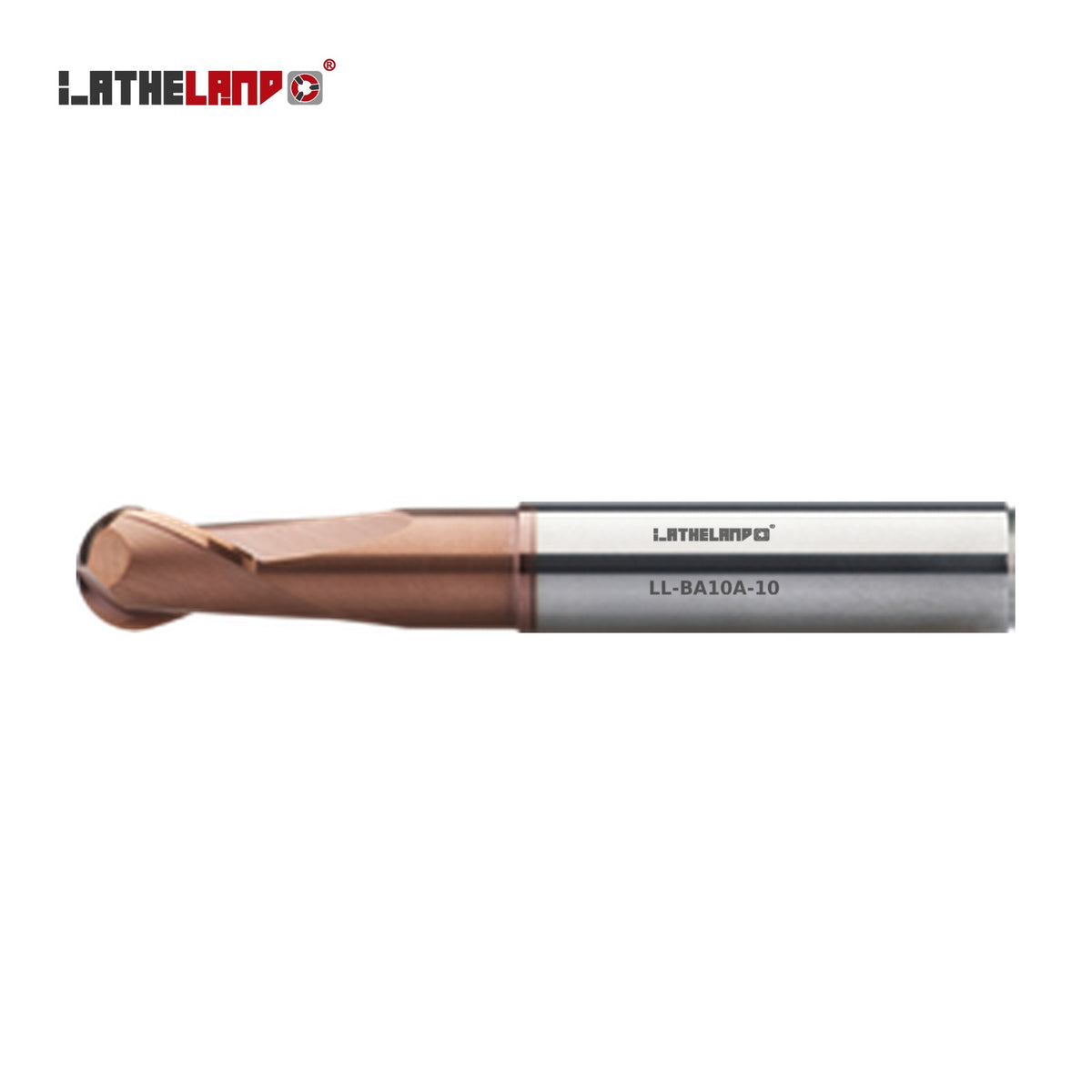 LATHELAND® Ball Nose Cutter, 36–50 HRC, 2 Flutes, AlTiN / TiSiN multilayer – BA10