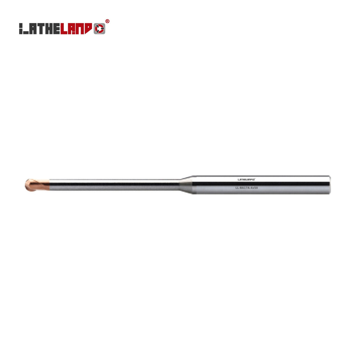 LATHELAND® Miniature Ball Nose Cutter with Long Neck, 36–50 HRC, 2 Flutes, AlTiN / TiSiN multilayer – BA17