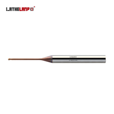 LATHELAND® Miniature Ball Nose Cutter with Long Neck, 40–60 HRC, 2 Flutes – BA25