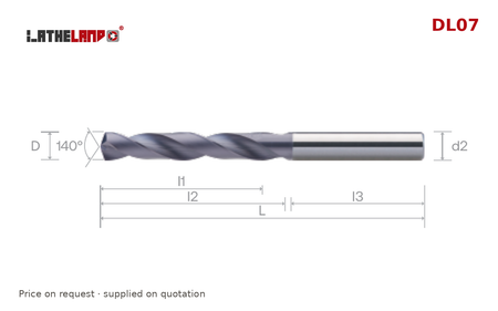 LATHELAND® Economy Twist Drill 5×D, DIN 6537L – DL07 – dimension drawing