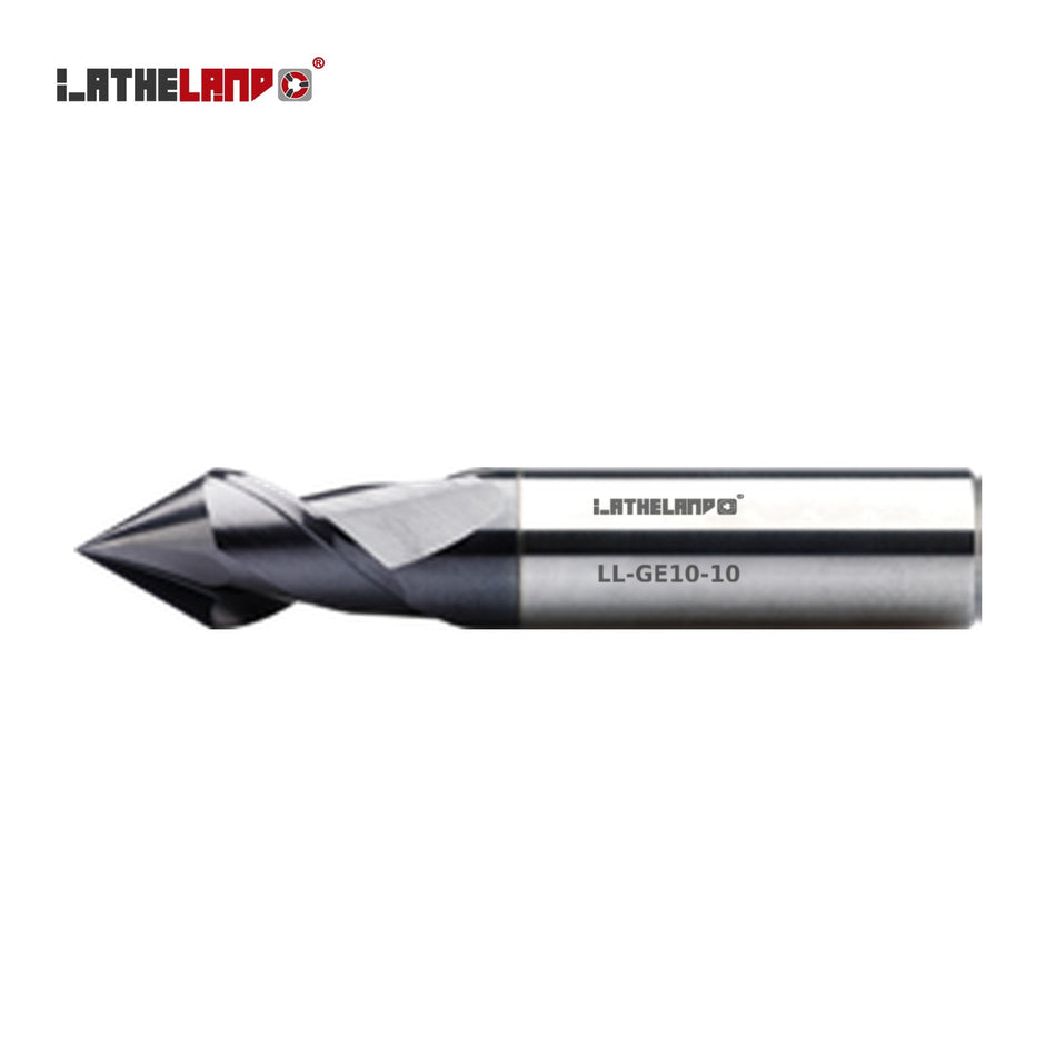 LATHELAND® Multi-Purpose End Mill for General Machining, 60° point (spot, chamfer, mill), 2 Flutes – GE10