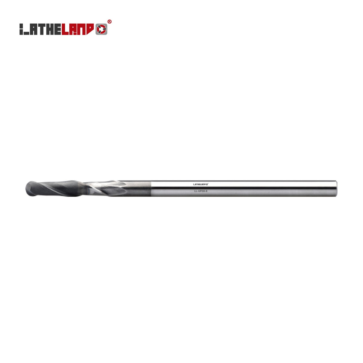 LATHELAND® Diamond-Coated Graphite Extra-Long Ball Nose Cutter, 2 Flutes – GP08