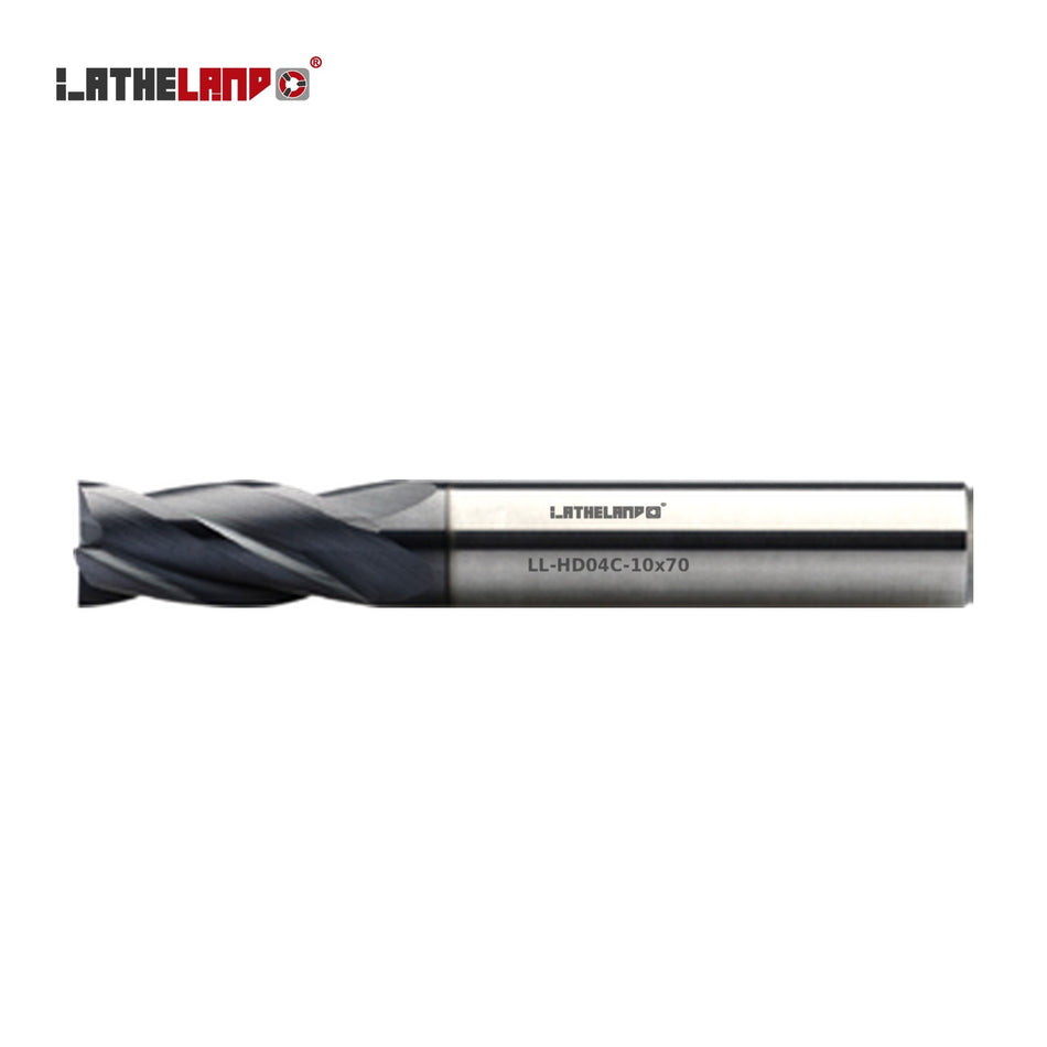 LATHELAND® End Mill for Hardened Steel, 4 Flutes, 40° helix, AlCrN / AlTiN – HD04
