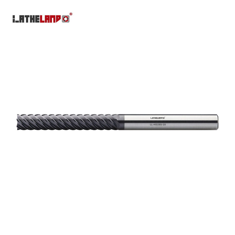 LATHELAND® Multi-Flute Extra-Long End Mill for Hardened Steel, 6/8 Flutes – HD28