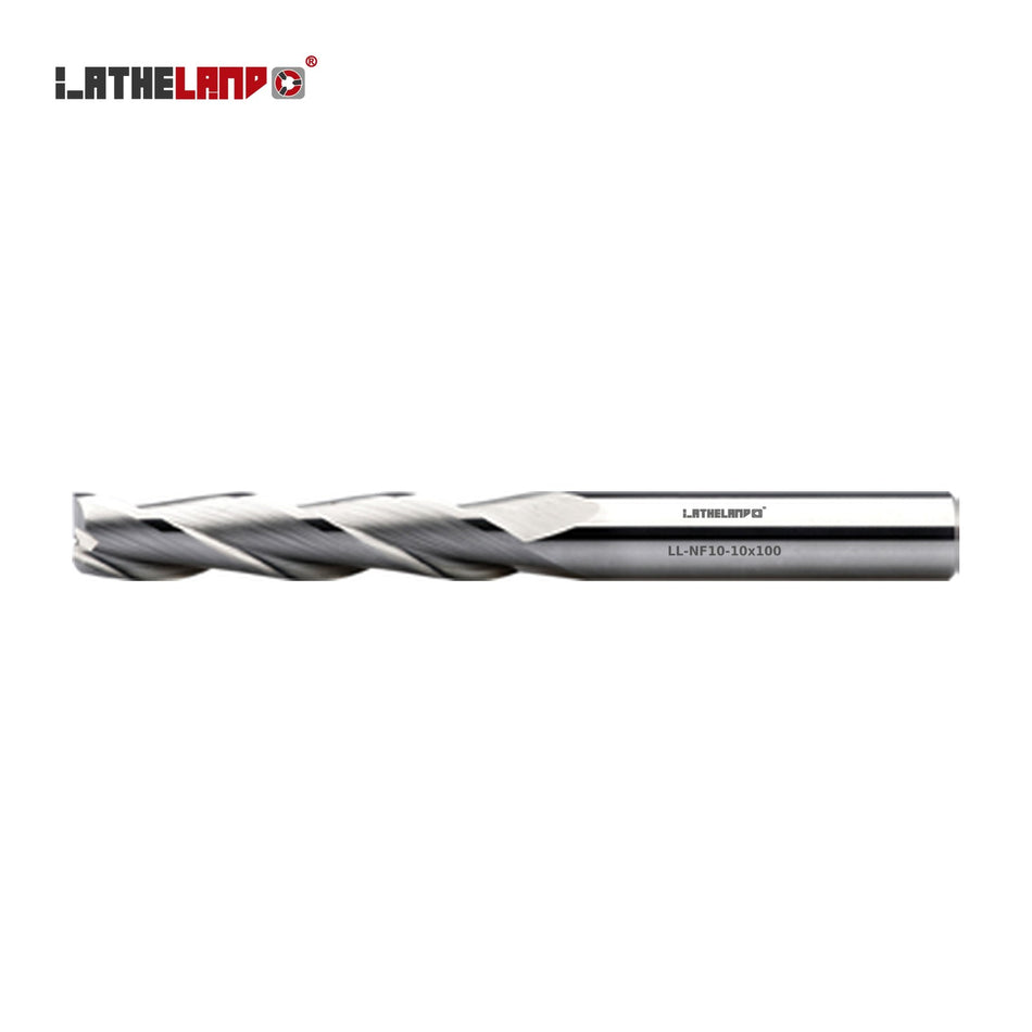 LATHELAND® Long Aluminium End Mill, 3 Flutes – NF10