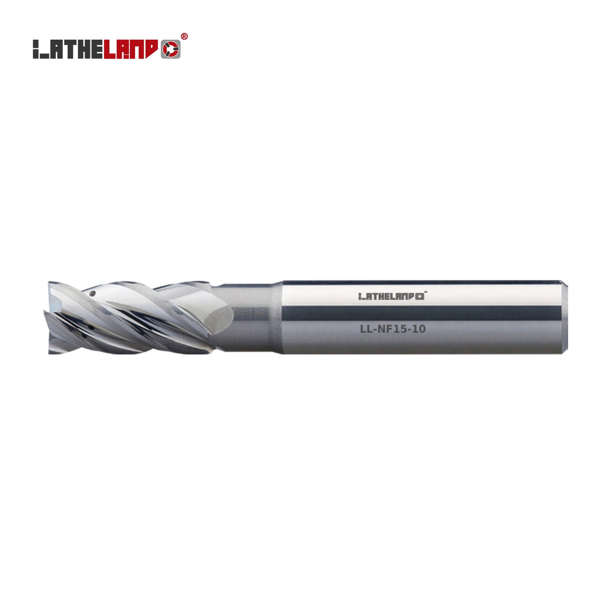LATHELAND® High-Performance Aluminium End Mill, coolant-through, 4 Flutes – NF15