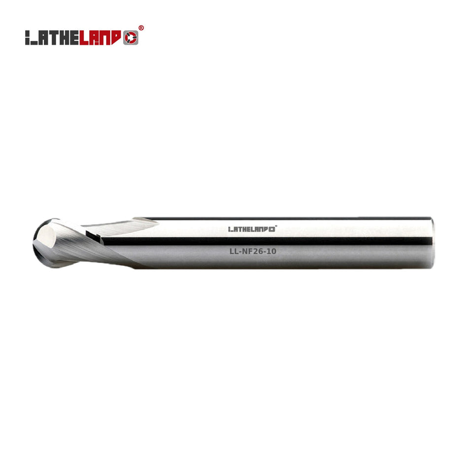 LATHELAND® Aluminium Ball Nose Cutter, 2 Flutes – NF26