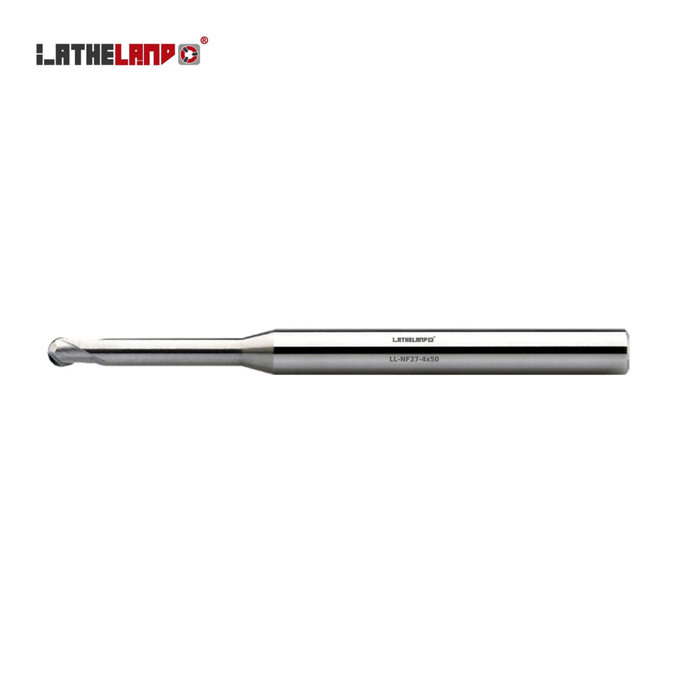 LATHELAND® Miniature Aluminium Ball Nose Cutter with Long Neck, 2 Flutes – NF27