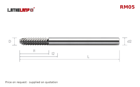 LATHELAND® Machine Reamer DIN 212, 60° high helix – RM05 – dimension drawing