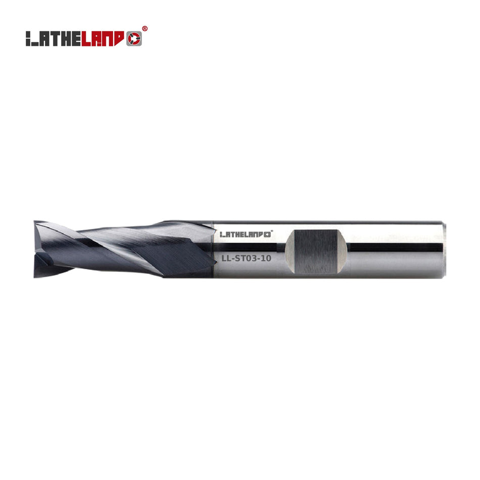 LATHELAND® End Mill for Stainless, Titanium & Superalloys, Weldon shank, 2 Flutes – ST03
