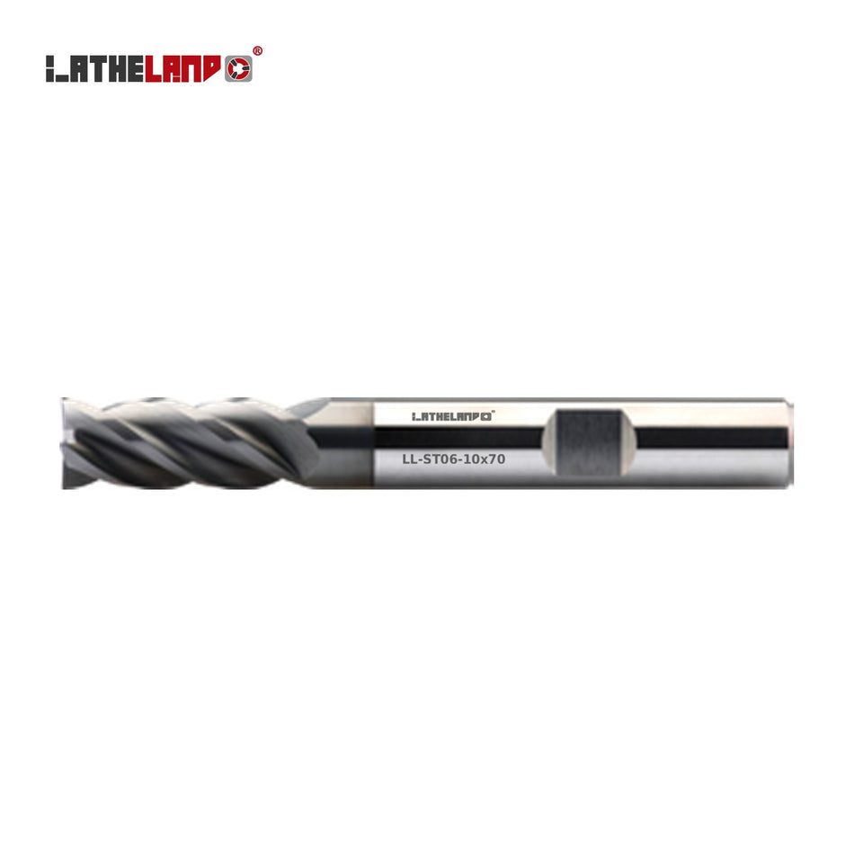 LATHELAND® Variable-Helix End Mill for Stainless, Titanium & Superalloys, 4 Flutes, 40° helix, AlCrN, Ø3–20 mm – ST06