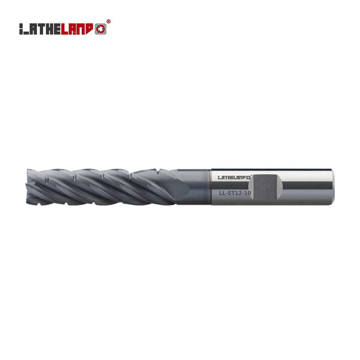 LATHELAND® Variable-Helix Long End Mill for Stainless, Titanium & Superalloys, chip breaker, coolant-through, 5 Flutes – ST12