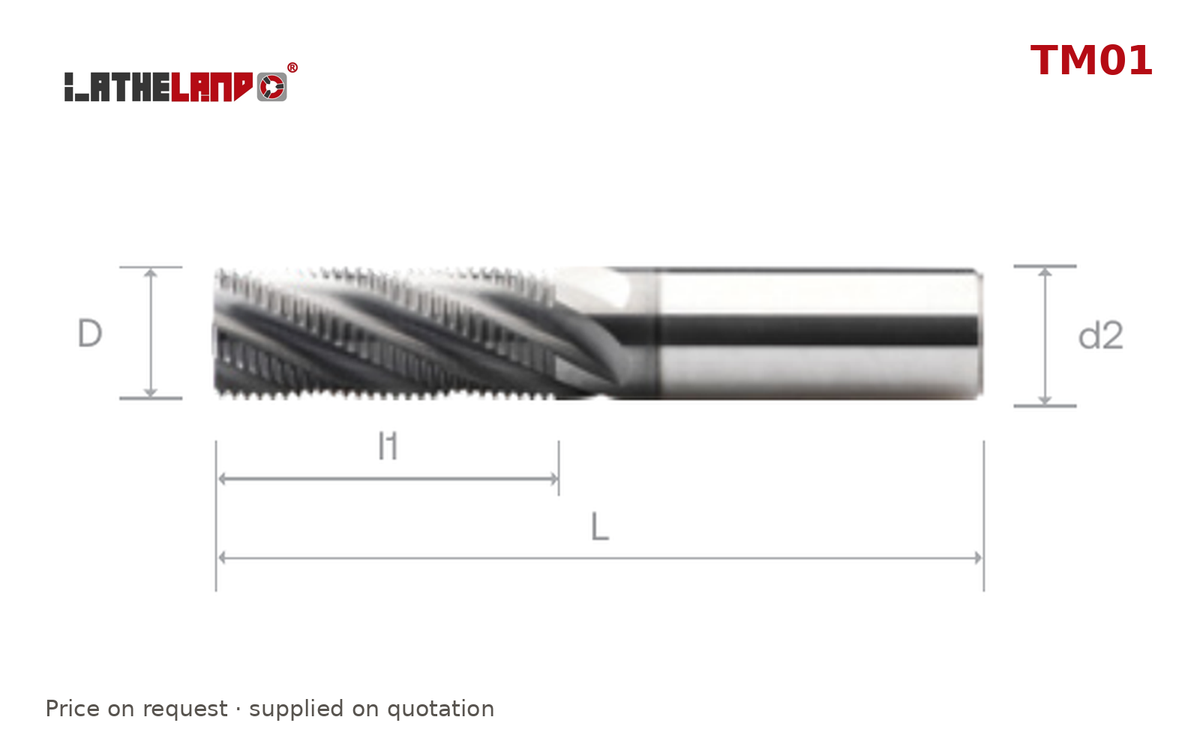 LATHELAND® Thread Mill, metric coarse & fine – TM01 – dimension drawing