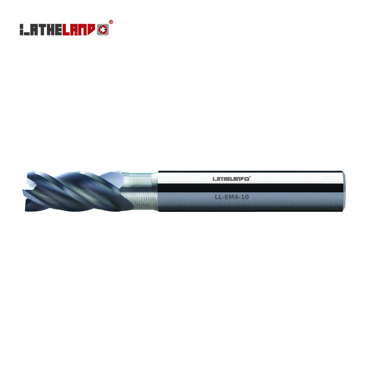 LATHELAND® square end mill with recess, 4 flutes, AlCrN coated – side view