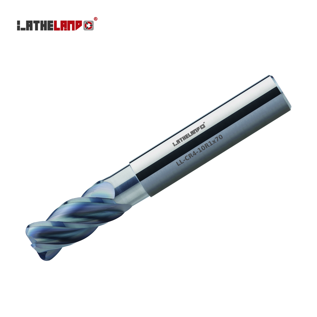 LATHELAND® torus end mill with recess, 4 flutes, AlCrN coated