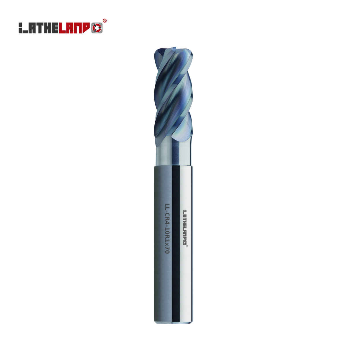 LATHELAND® torus end mill with recess, 4 flutes, AlCrN coated – vertical view